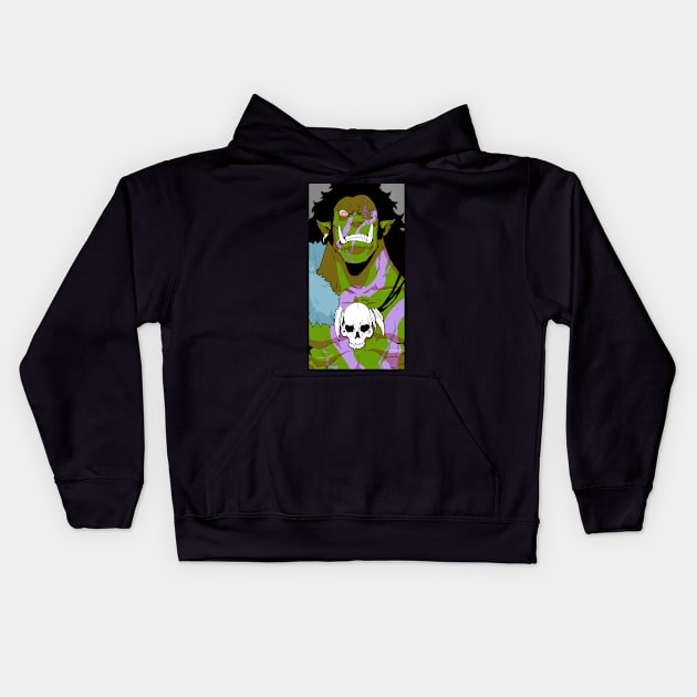 Green Orc Kids Hoodie by DesignsBySaxton